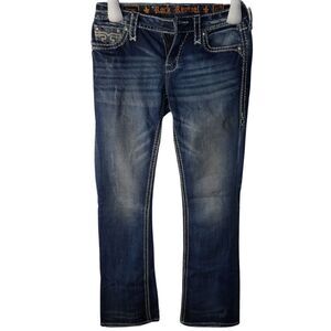 Rock Revival Women’s Jeans Size 27‎ Jaylyn Sequins Dark Wash